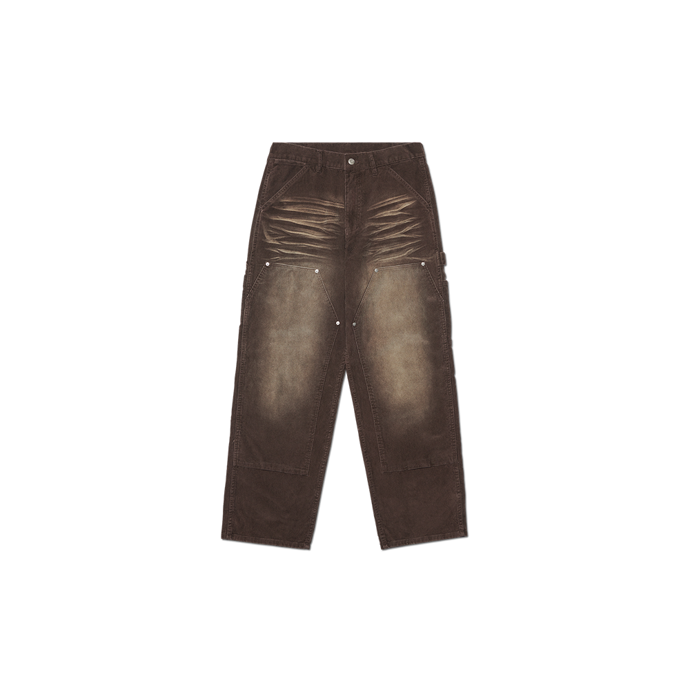 NMWF52PT14WBR NOMANUAL Double Knee Corduroy Pants Washed Brown