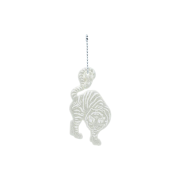 Muds Magpie and Tiger Safety Keyring White Pearl White