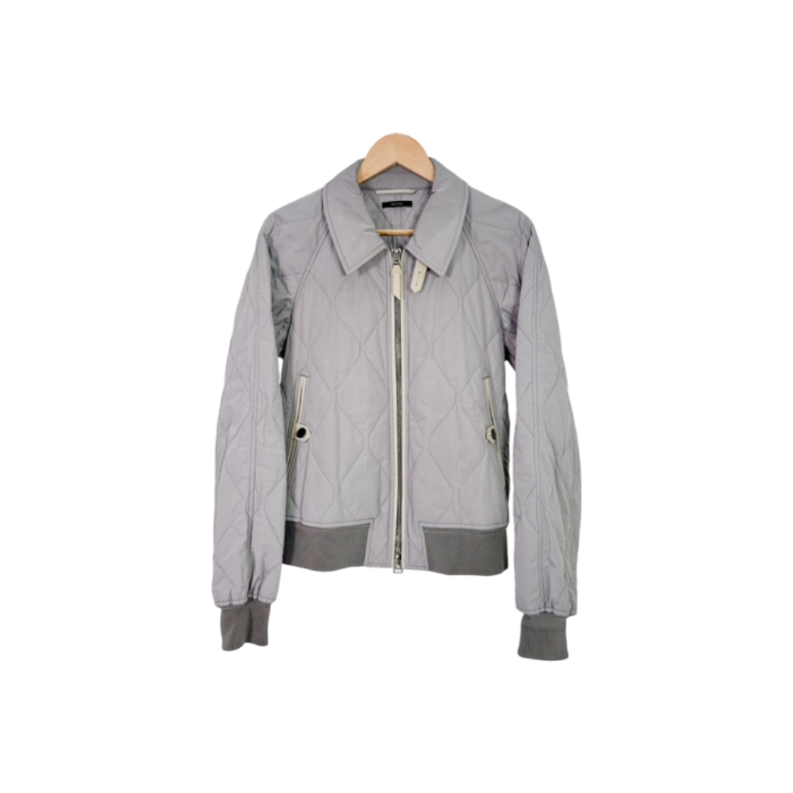 ITAUEEQGR4E5 Tom Ford Mens Hand-Worked Quilted Padded Bomber Jacket Gray