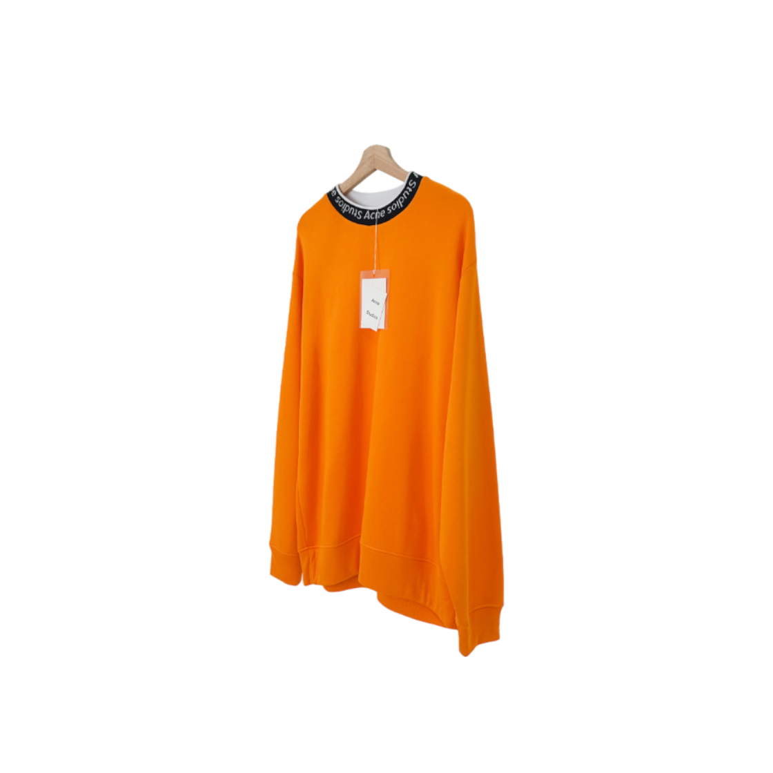 IT492IKCGPA9 Acne Studios Mens 21FW Full Tone Neck Logo Oversized Crew Orange