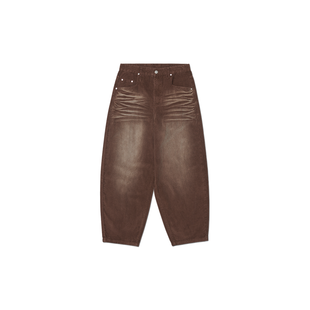 NMWF52PT02BRW NOMANUAL Wave Curved Corduroy Pants Brown