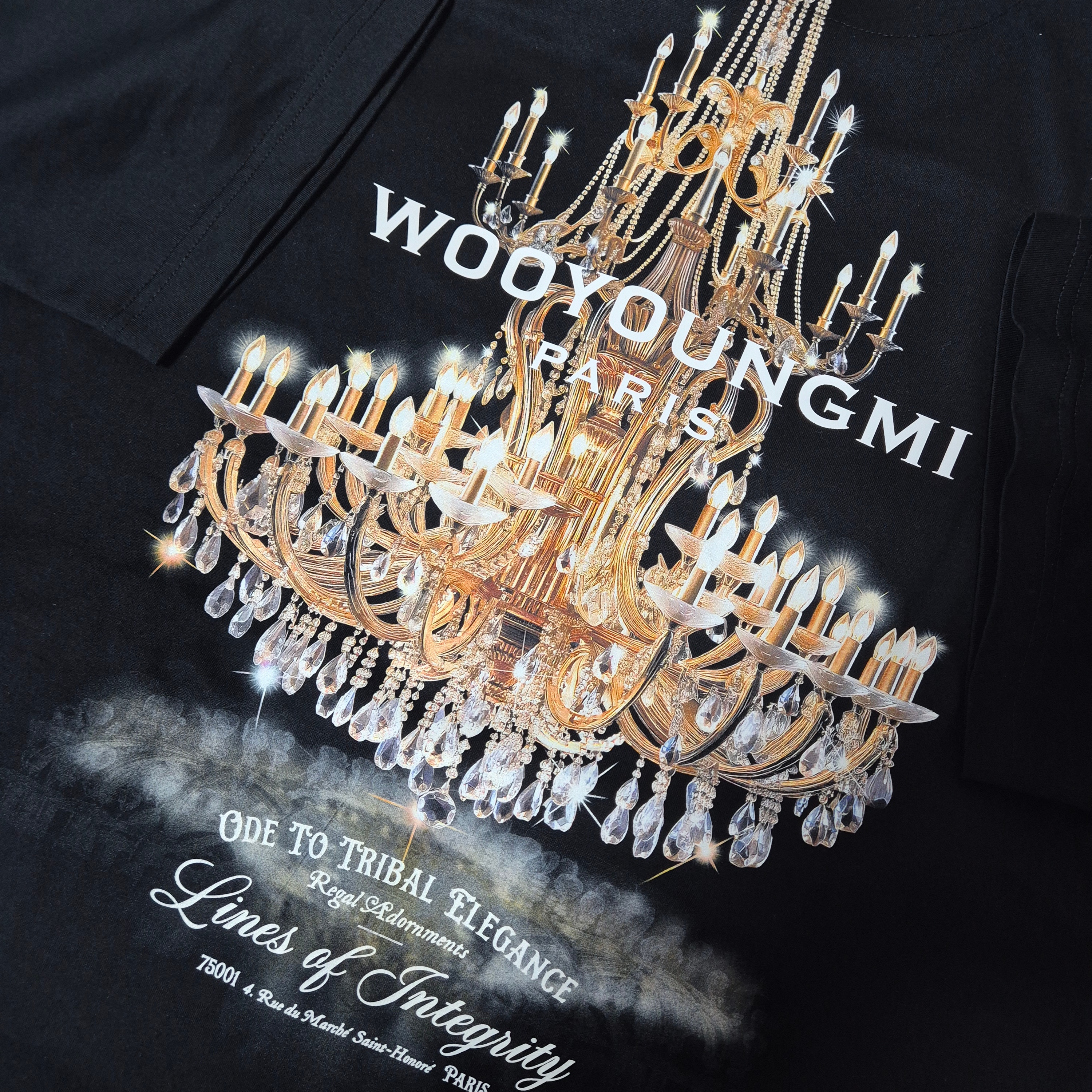 Wooyoungmi Chandelier Back Logo T-Shirt Black - 25FW 착용 스타일 - 1