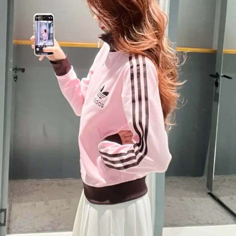 (W) Adidas Premium Originals Track Top Clear Pink Shadow Brown - KR Sizing, Adidas Originals Beckenbauer Track Top Bliss - KR Sizing 착용 스타일 - 2