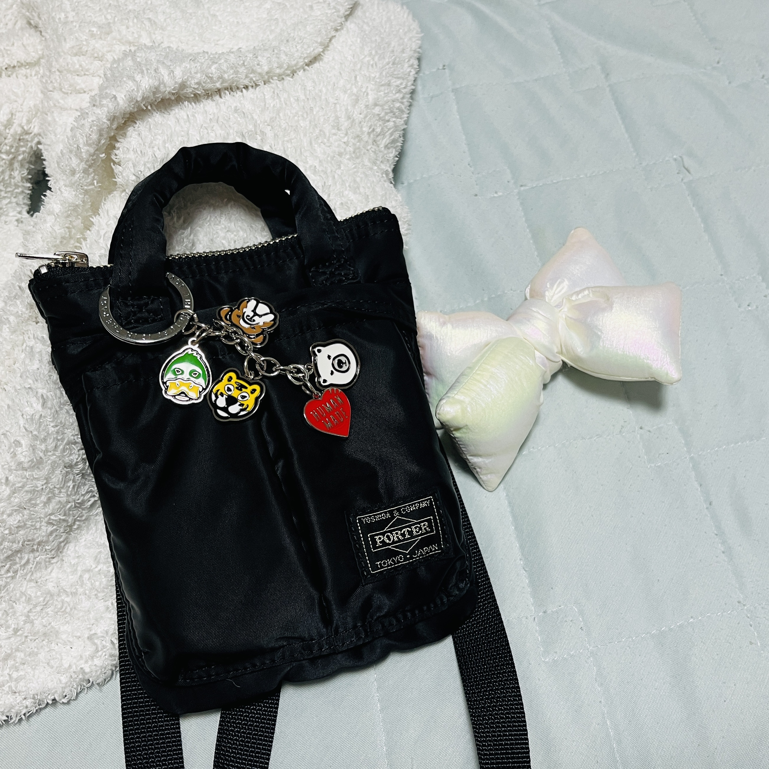 Human Made Animal Keyring Silver, Porter Howl Helmet Bag Mini Black 착용 스타일