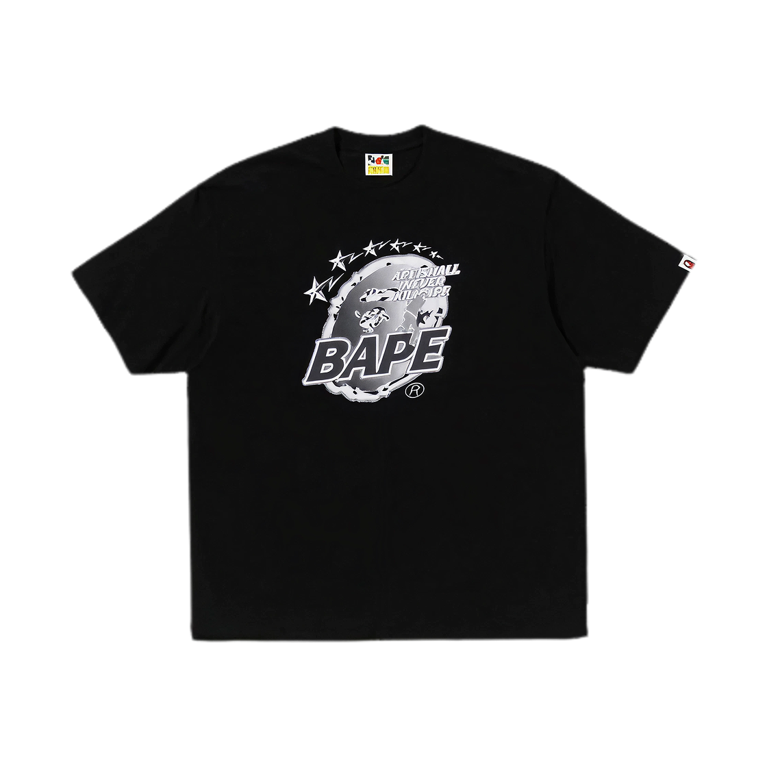 베이프 메탈 에이프 헤드 릴렉스드 핏 티셔츠 블랙(BAPE Metal Ape Head Relaxed Fit T-Shirt Black) - 1
