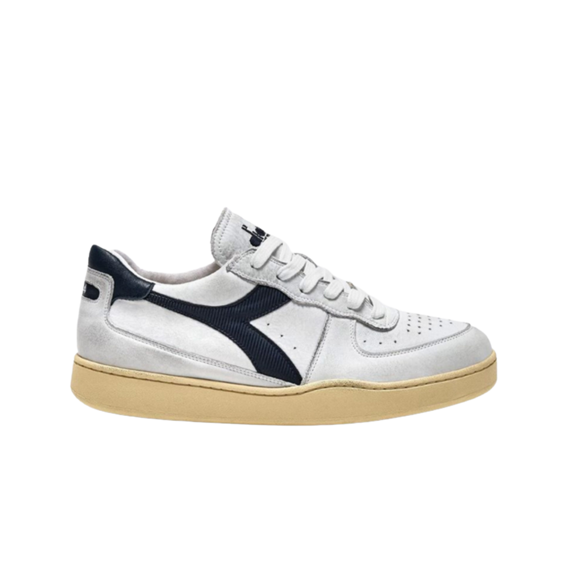 201-181233-C4656 Diadora Mi Basket Low Used White Black