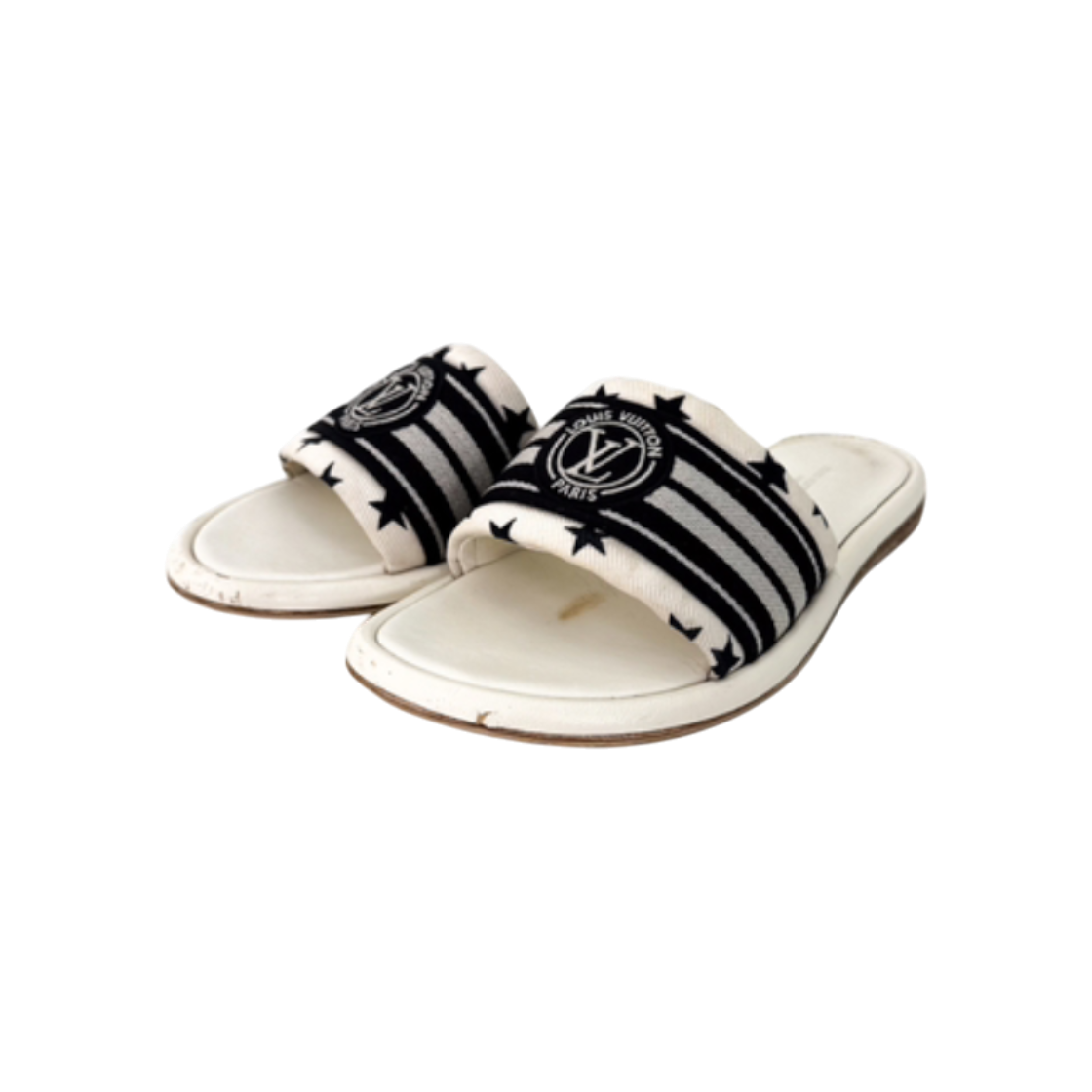 ITWPD84ASUJG Louis Vuitton Women's Magnetic Lock-It Flat Mule Slide Slippers White