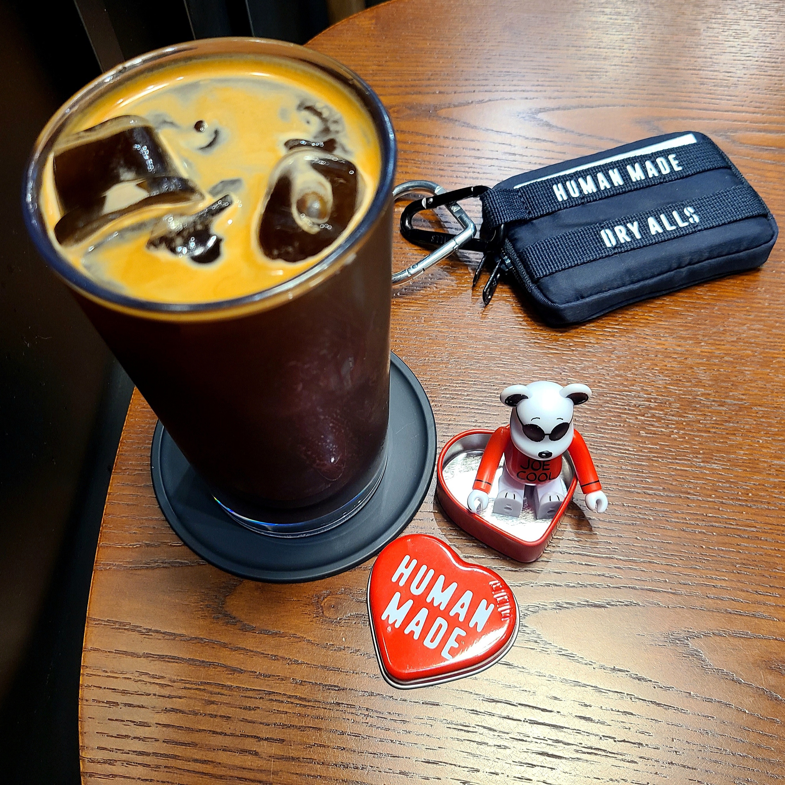 Bearbrick Peanuts Joe Cool 100% & 400% Set, Human Made Military Card Case Navy 착용 스타일 - 1