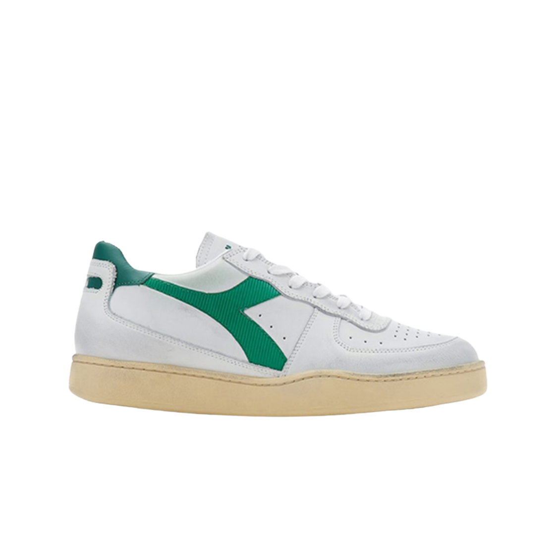 디아도라 미 바스켓 로우 유즈드 화이트 버던트 그린(Diadora Mi Basket Low Used White Verdant Green)