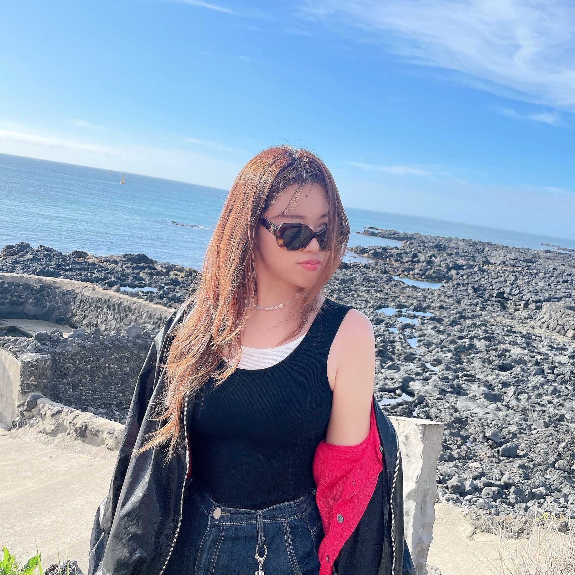 (W) Celine Triomphe Butterfly Sunglasses in Acetate Shiny Gradient Havana Smoke 착용 스타일 - 1