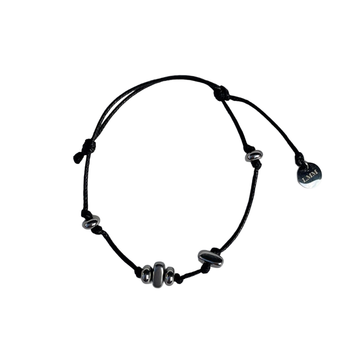 러브미몬스터 유니섹스 시크 페블 끈 팔찌 블랙(lovememonster Unisex Chic Pebble Strap Bracelet Black)