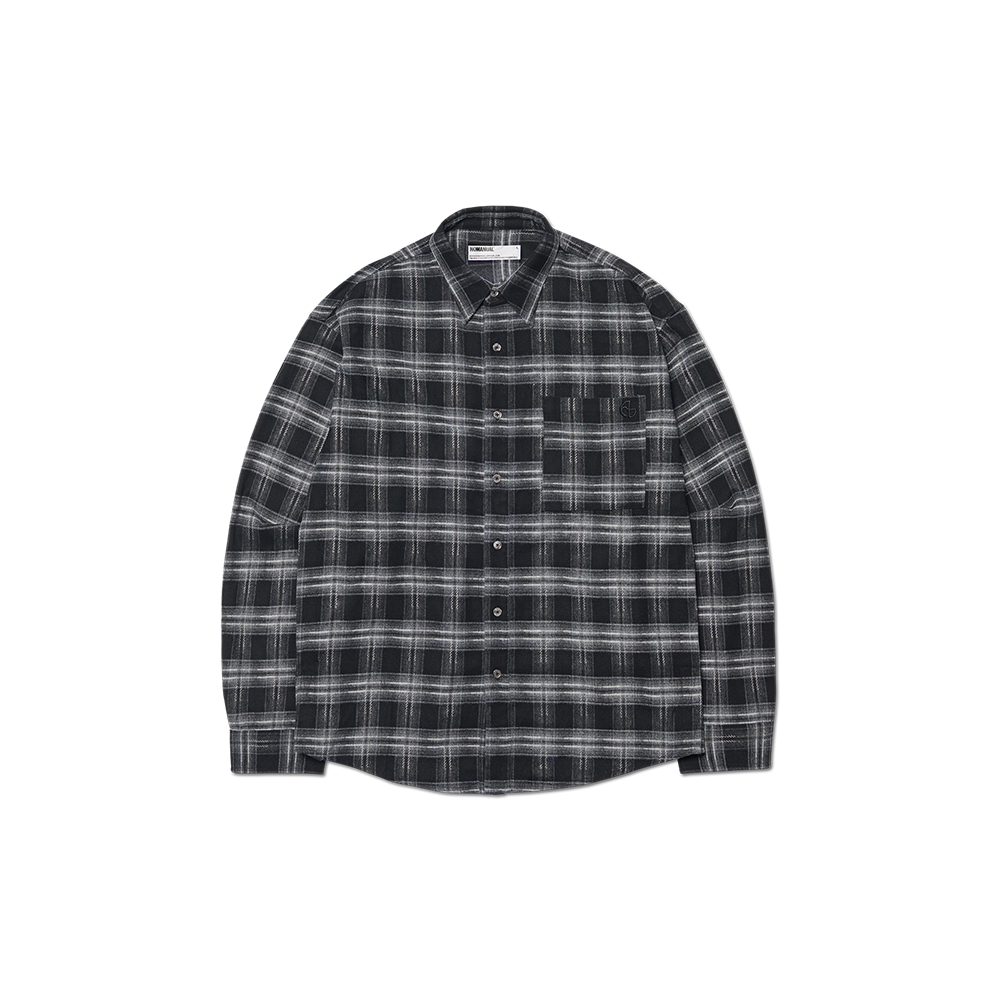 NMWF52SH01BLK NOMANUAL Flannel Check Shirt Black