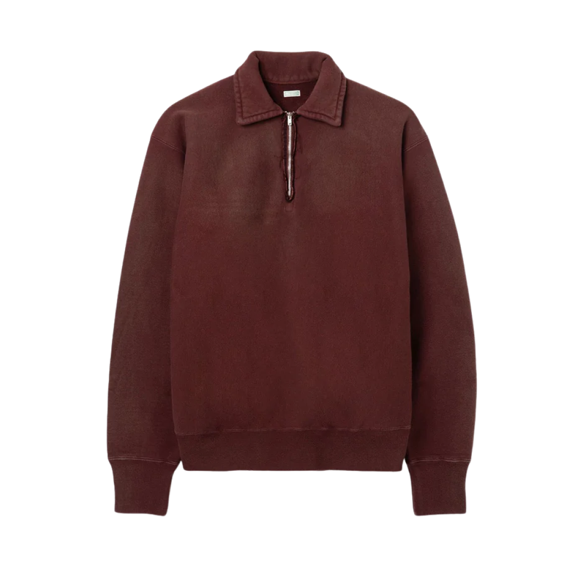 아프레쎄 빈티지 하프 집 스웨트셔츠 버건디 - 25FW(A.Presse Vintage Half Zip Sweatshirt Burgundy - 25FW) - 1