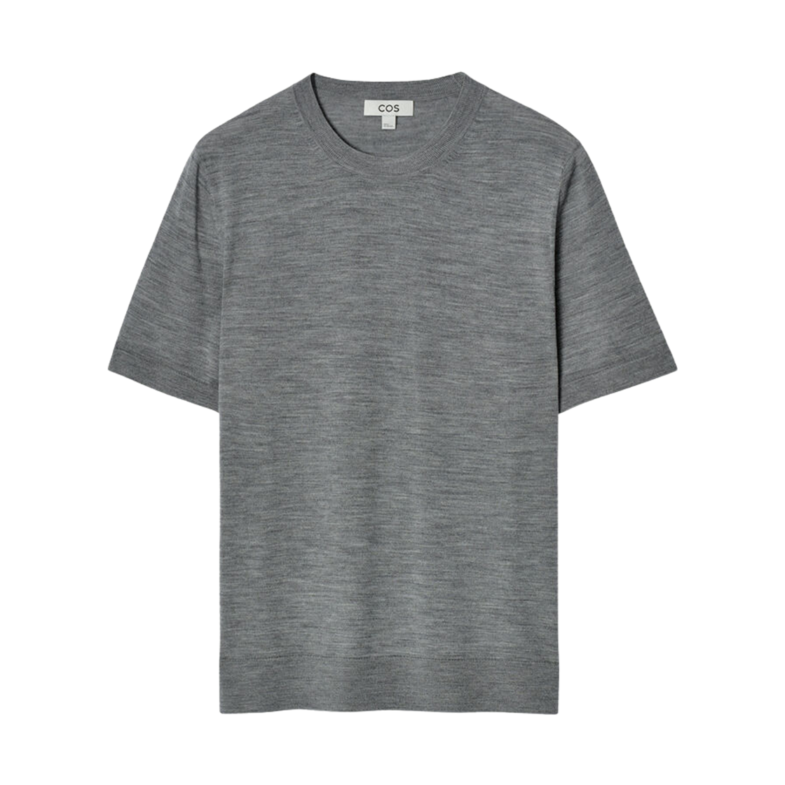 1263816002 COS Slim Fit Merino Wool Knitted T-Shirt Grey Melange