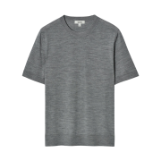 COS Slim Fit Merino Wool Knitted T-Shirt Grey Melange