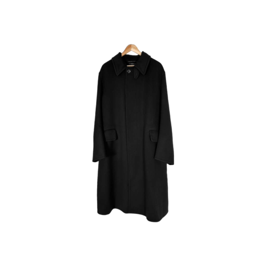 IT6K3M9VFAK7 Tom Ford Mens Wool Maxi Single-Breasted Balmacaan Coat Black