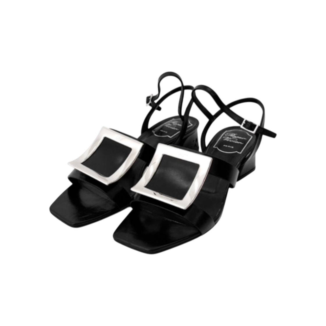 로저비비에 여성 비키비브 미들힐 샌들 블랙(Roger Vivier Women's Vicky Viv Mid-Heel Sandals Black)