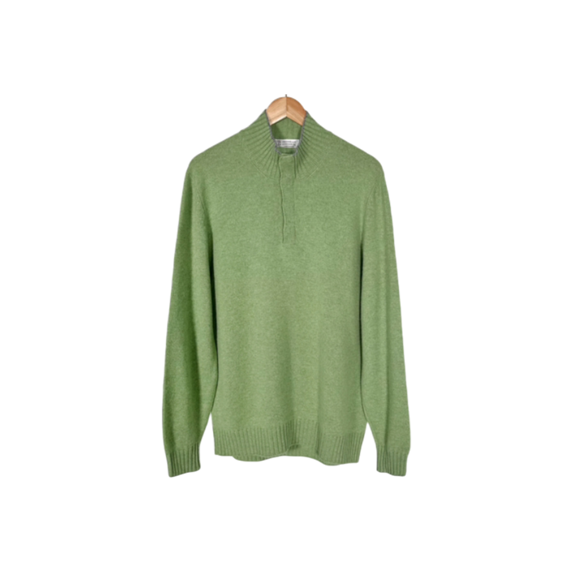 ITTBDQ4D2OBC Brunello Cucinelli Mens Cashmere Half-Zip Knit Sweater Green