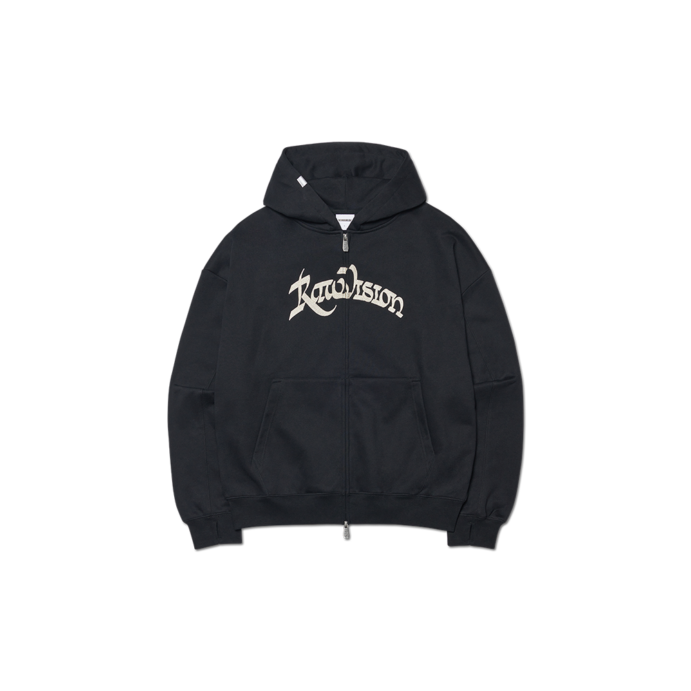 노매뉴얼 R.V 체인 스티치드 후디드 집업 블랙