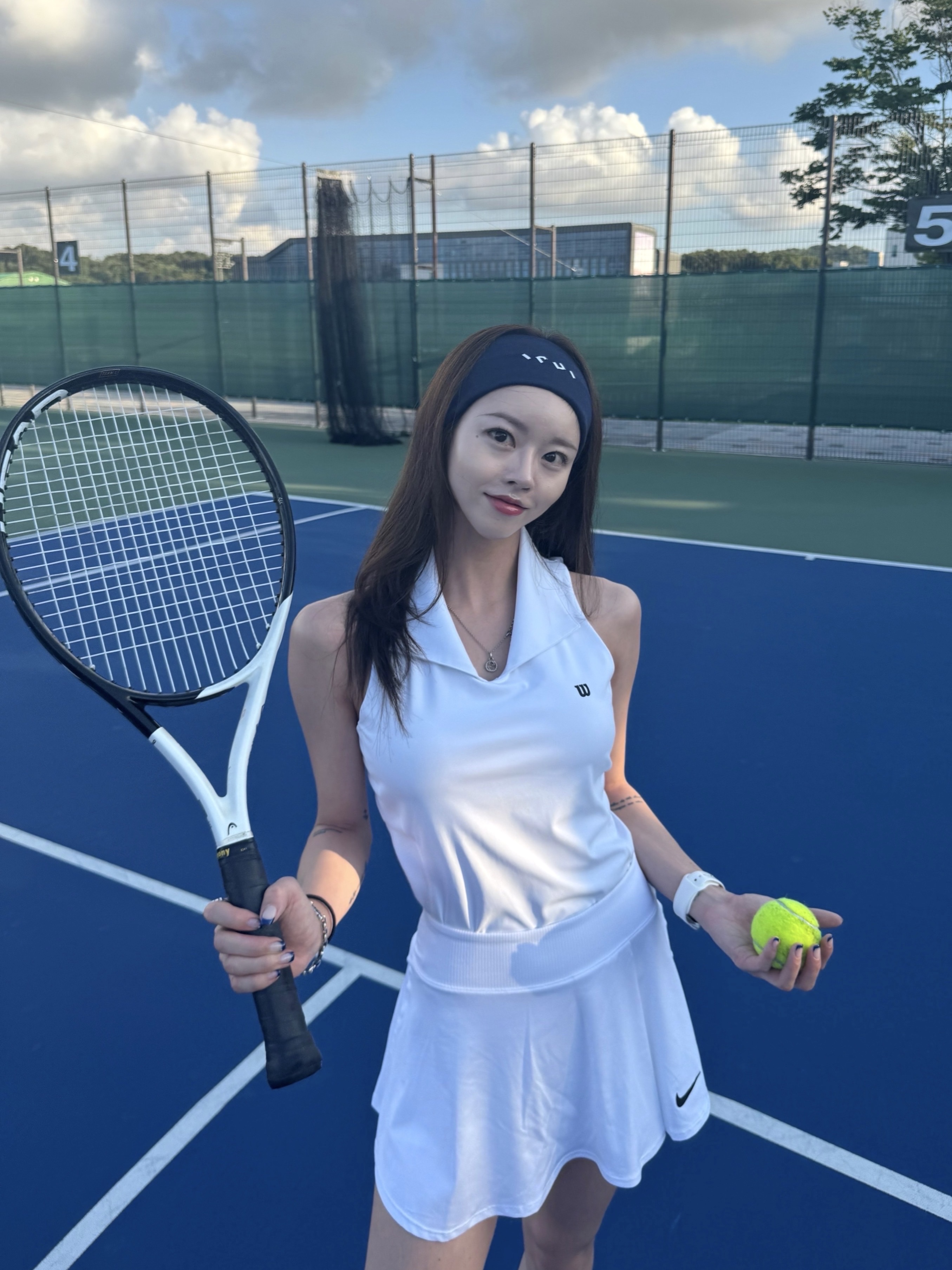 Head Speed Team L Tennis Racket 265g White (Without String), (W) Nike Court Advantage Dri-Fit Short Tennis Skirt White - Asia 착용 스타일 - 1