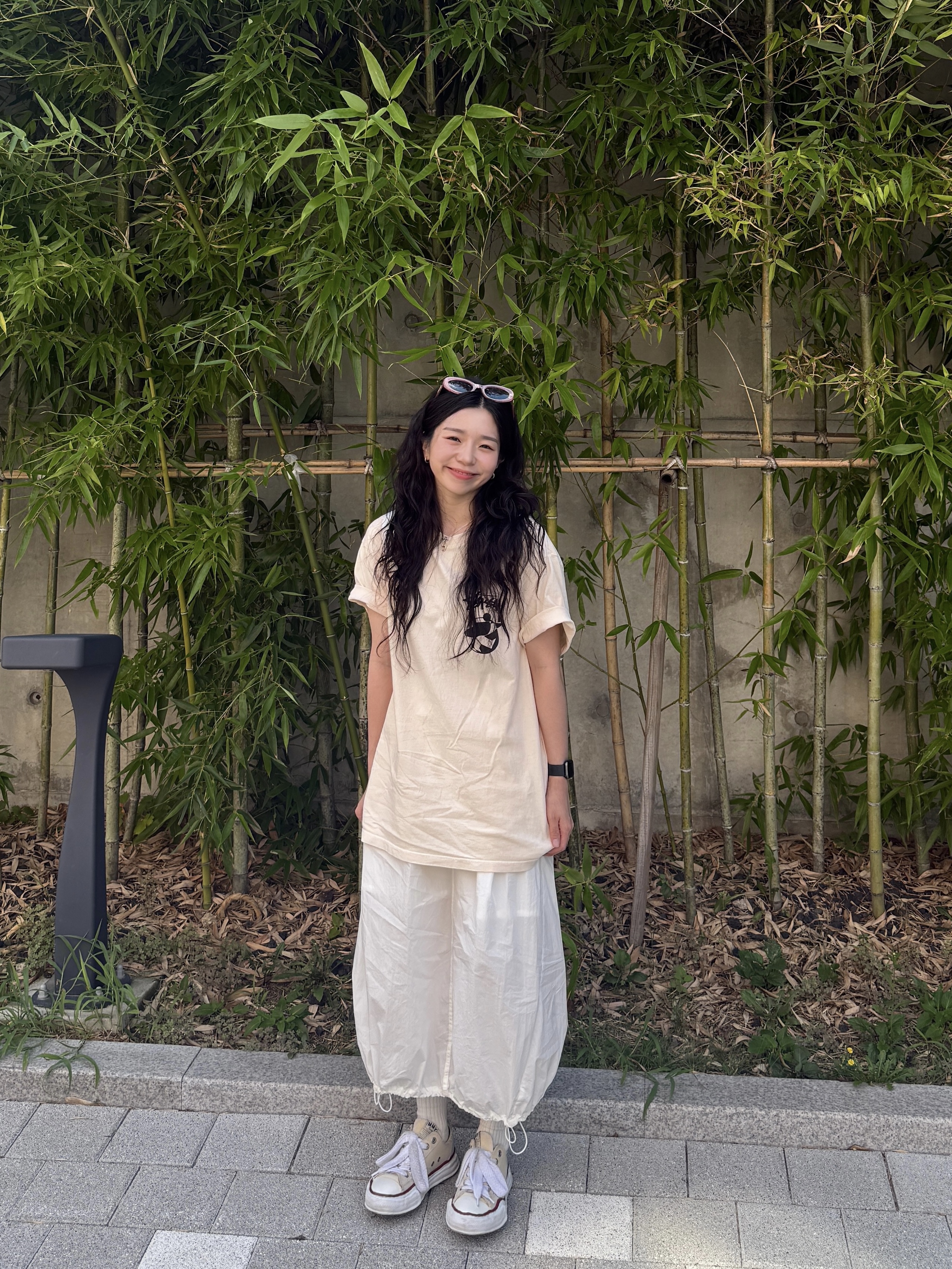 Gentle Monster Umber PC9 Pink Violet, Maison Mihara Yasuhiro Peterson OG Sole Canvas Low-top Sneakers Natural 착용 스타일 - 1