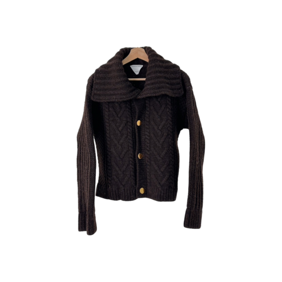 ITJ2PHW8JLNL Bottega Veneta Gold Metal Lanaul Crochet Knit Cardigan Taeyeon Jacket