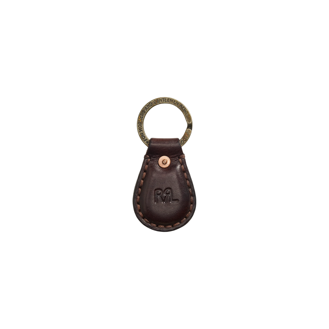 MARRSLG0G320010201 Double RL Leather Key Fob Dark Brown
