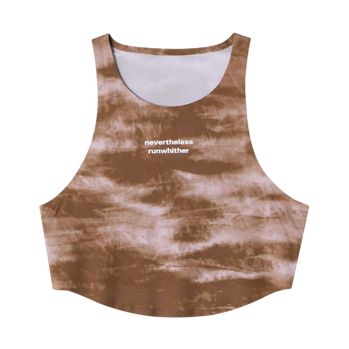 런위더 크롭 우먼스 심리스 싱글렛 브라운