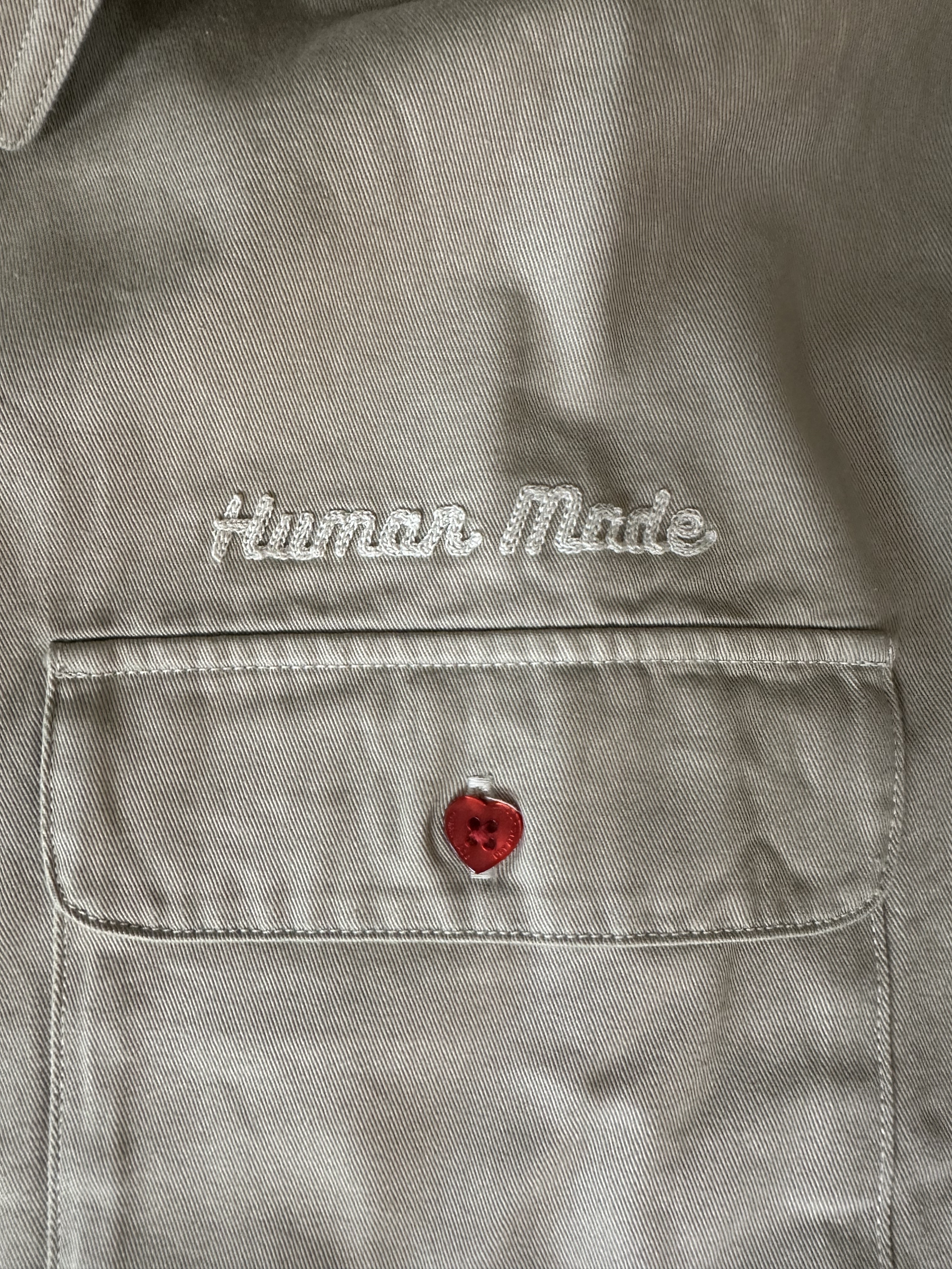 Human Made Oversized Shirt Beige 착용 스타일 - 2