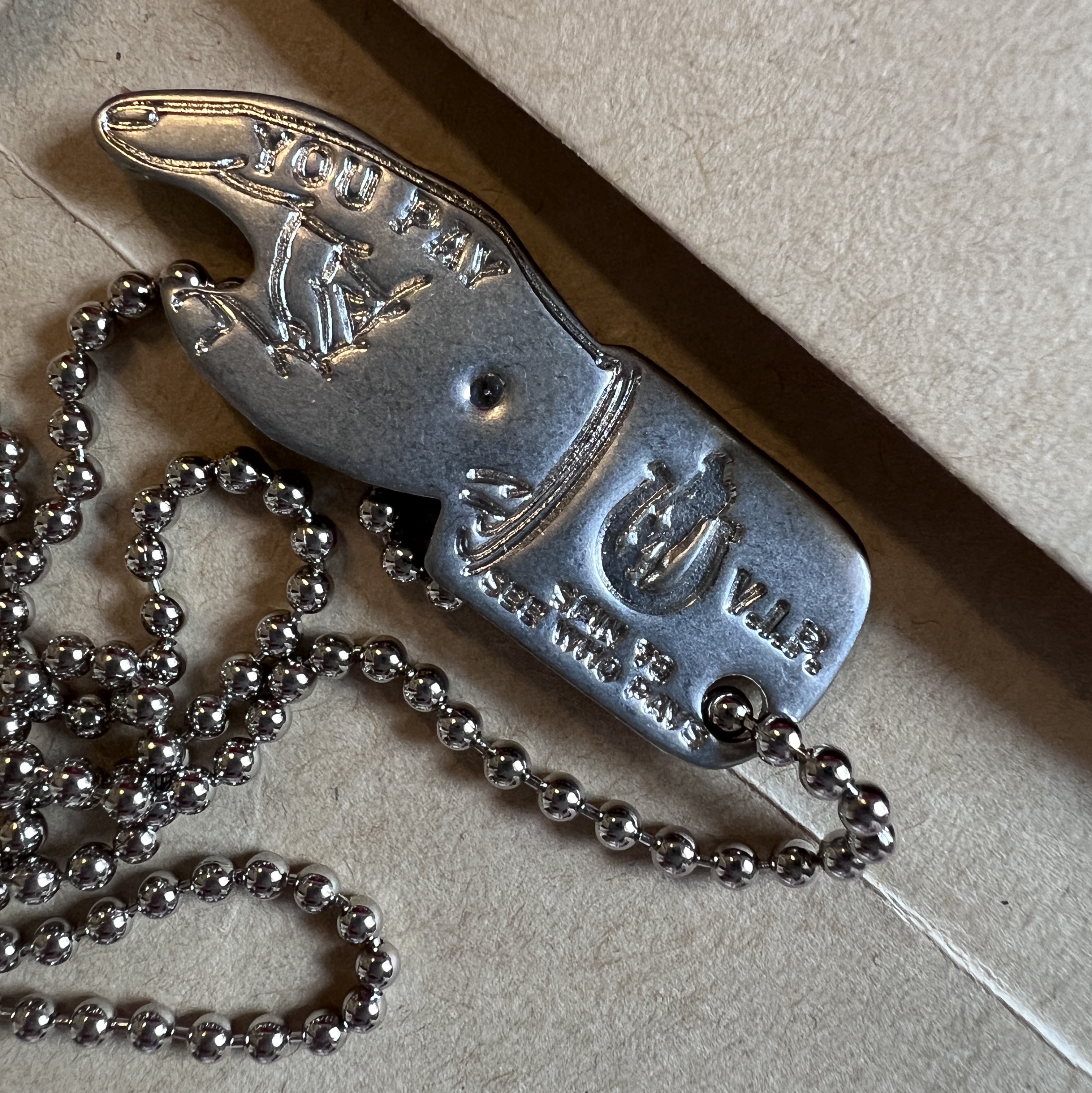 Hysteric Glamour You Pay Necklace Silver 착용 스타일