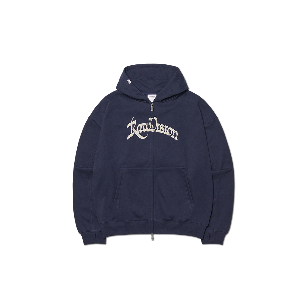 노매뉴얼 R.V 체인 스티치드 후디드 집업 다크 네이비
