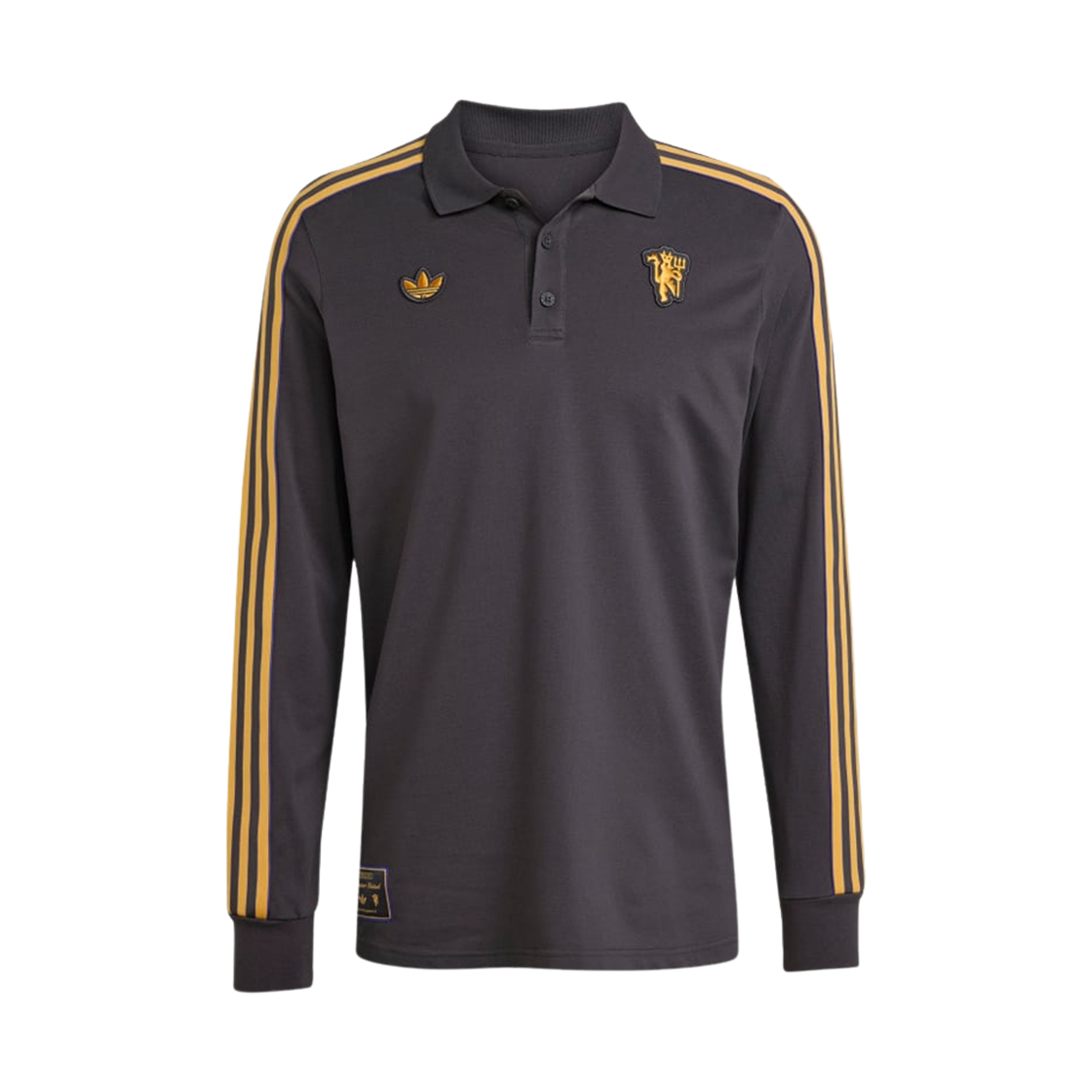 아디다스 맨체스터 유나이티드 테라스 아이콘 롱슬리브 폴로 셔츠 유틸리티 블랙 - KR 사이즈(Adidas Manchester United Terrace Icon Long Sleeve Polo Shirt Utility Black - KR Sizing)
