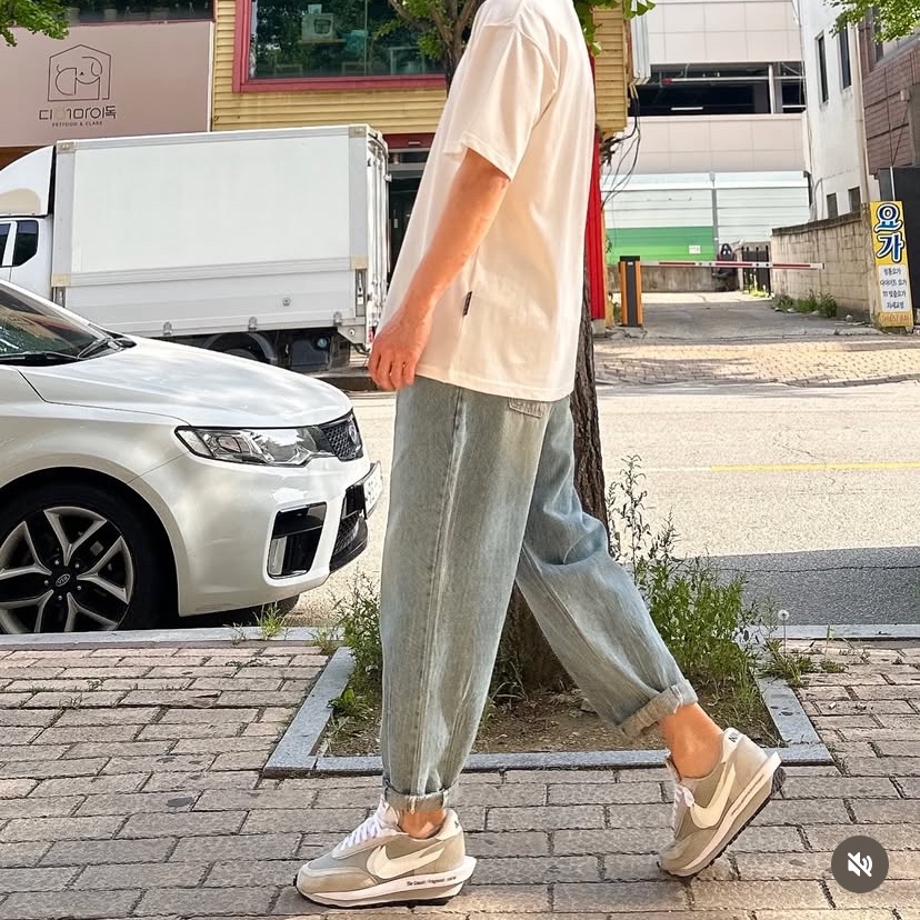 Nike x Sacai x Fragment LDWaffle Light Smoke Grey 착용 스타일 - 2