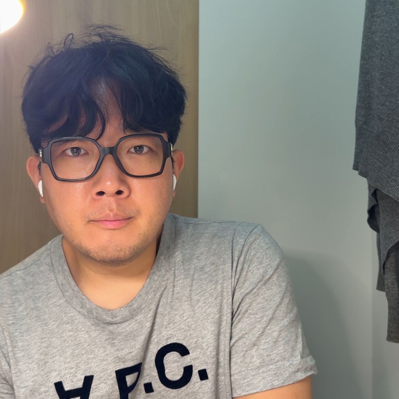Chanel Square Blue Light Glasses Acetate & Black Asian Fit 착용 스타일 - 1