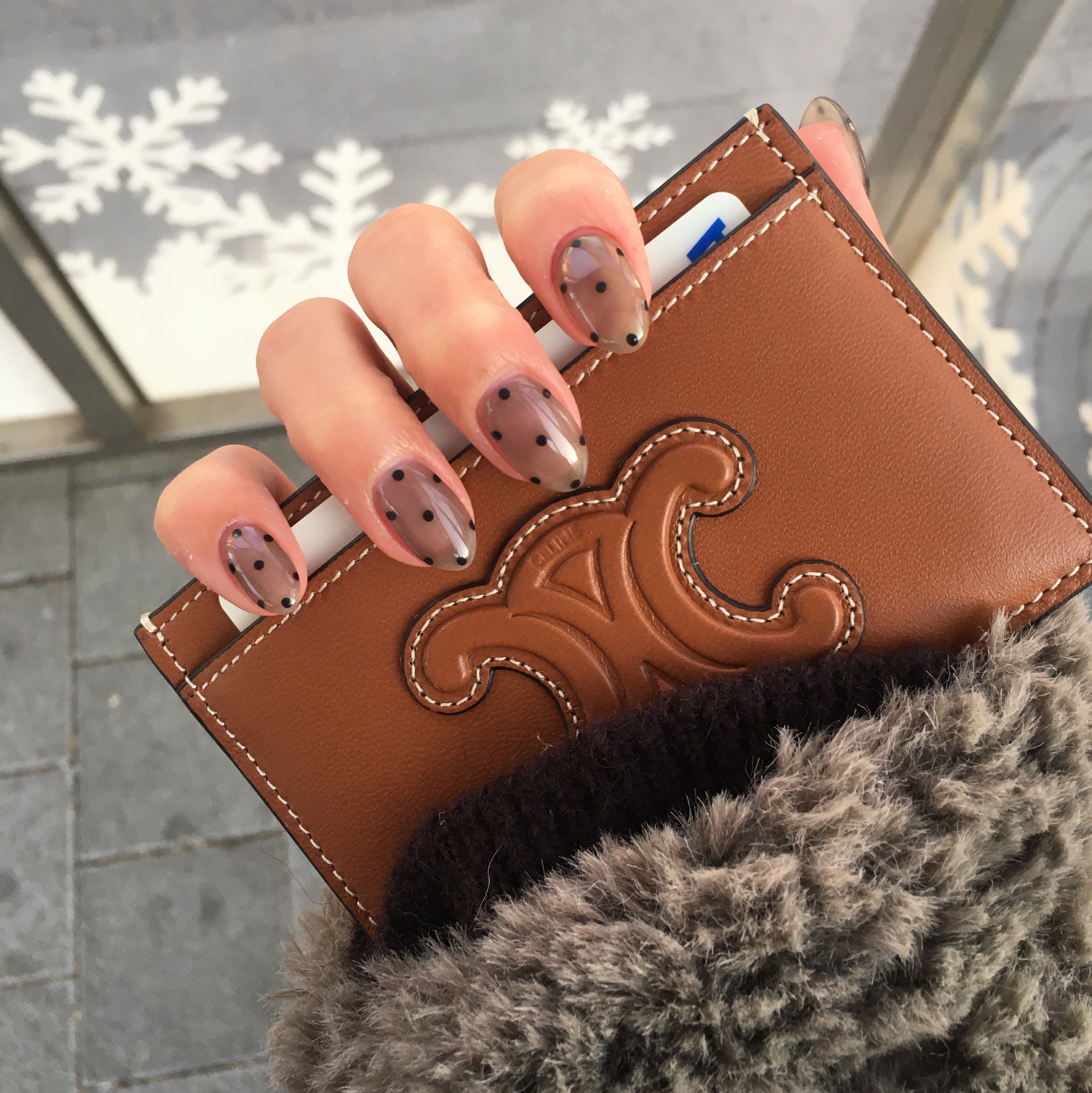 Celine Card Holder Cuir Triomphe in Smooth Lambskin Tan 착용 스타일
