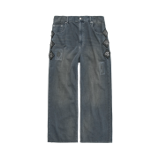 Polyteru HANK Narrow Gosima Denim Pants Blue Gray