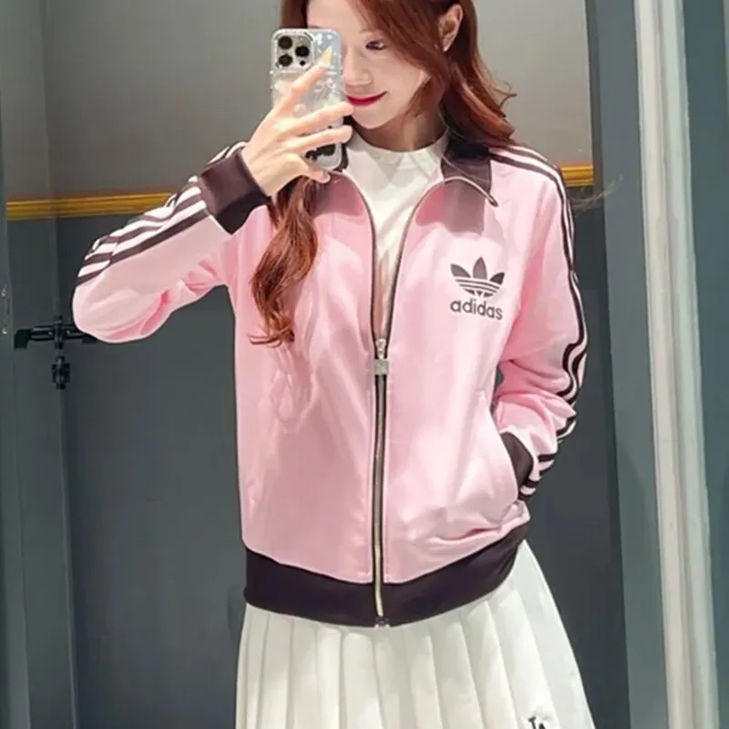 (W) Adidas Premium Originals Track Top Clear Pink Shadow Brown - KR Sizing, Adidas Originals Beckenbauer Track Top Bliss - KR Sizing 착용 스타일 - 1