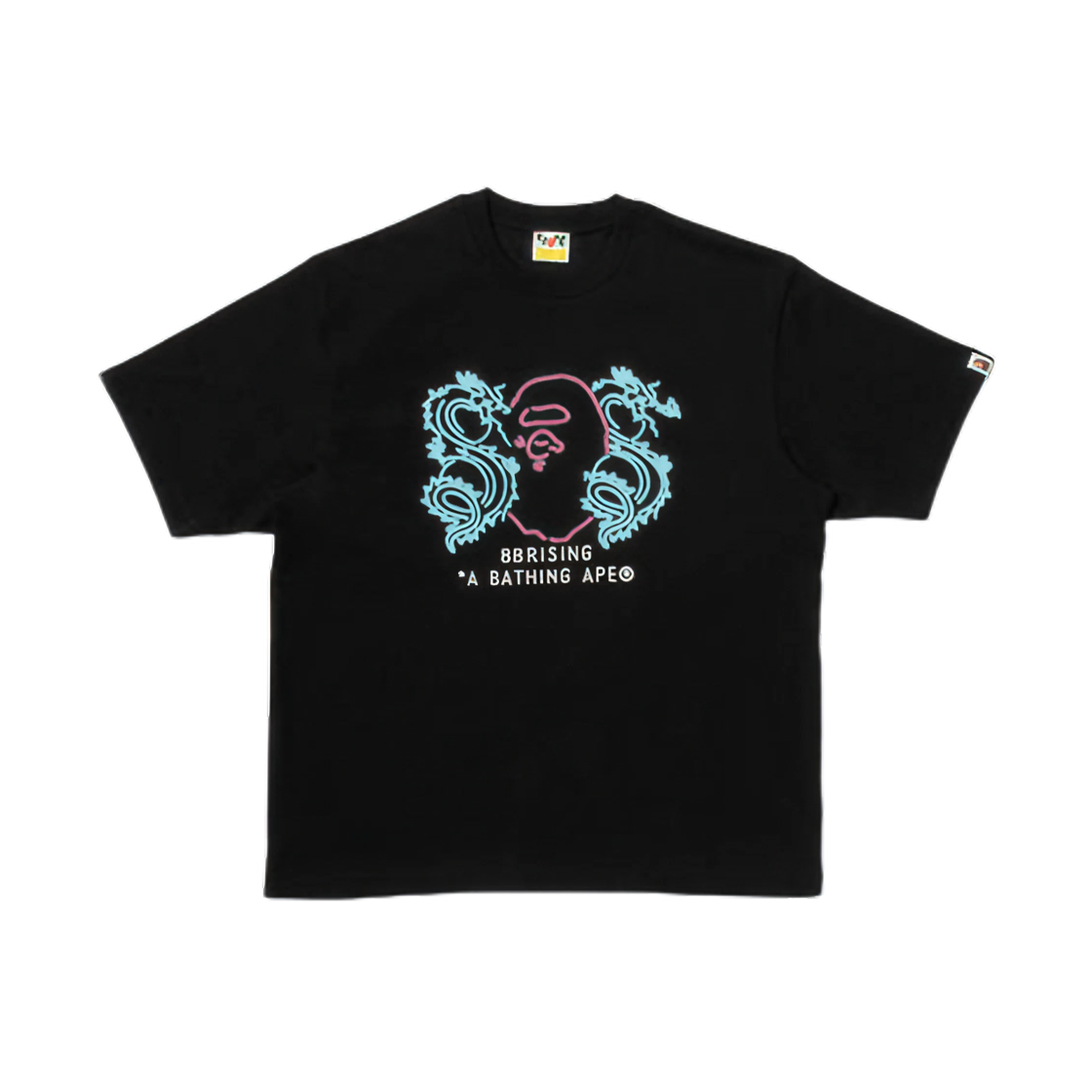 베이프 x 88Rising 네온 로고 릴렉스드 핏 티셔츠 블랙(BAPE x 88Rising Neon Logo Relaxed Fit T-Shirt Black) - 1