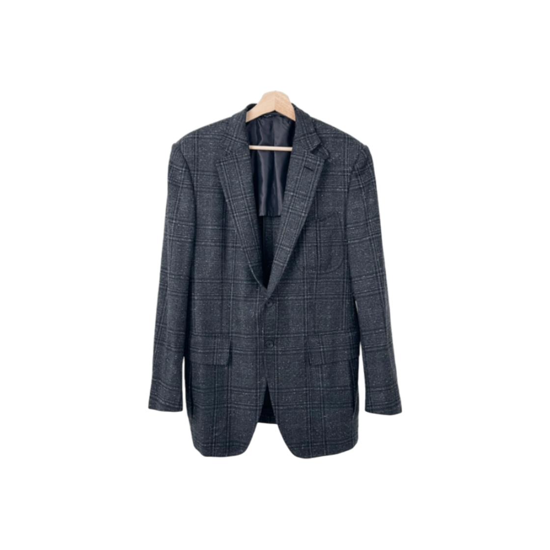 ITDSUPTIFMQL Tom Ford Mens Check Wool Silk Glen Check Blazer Jacket