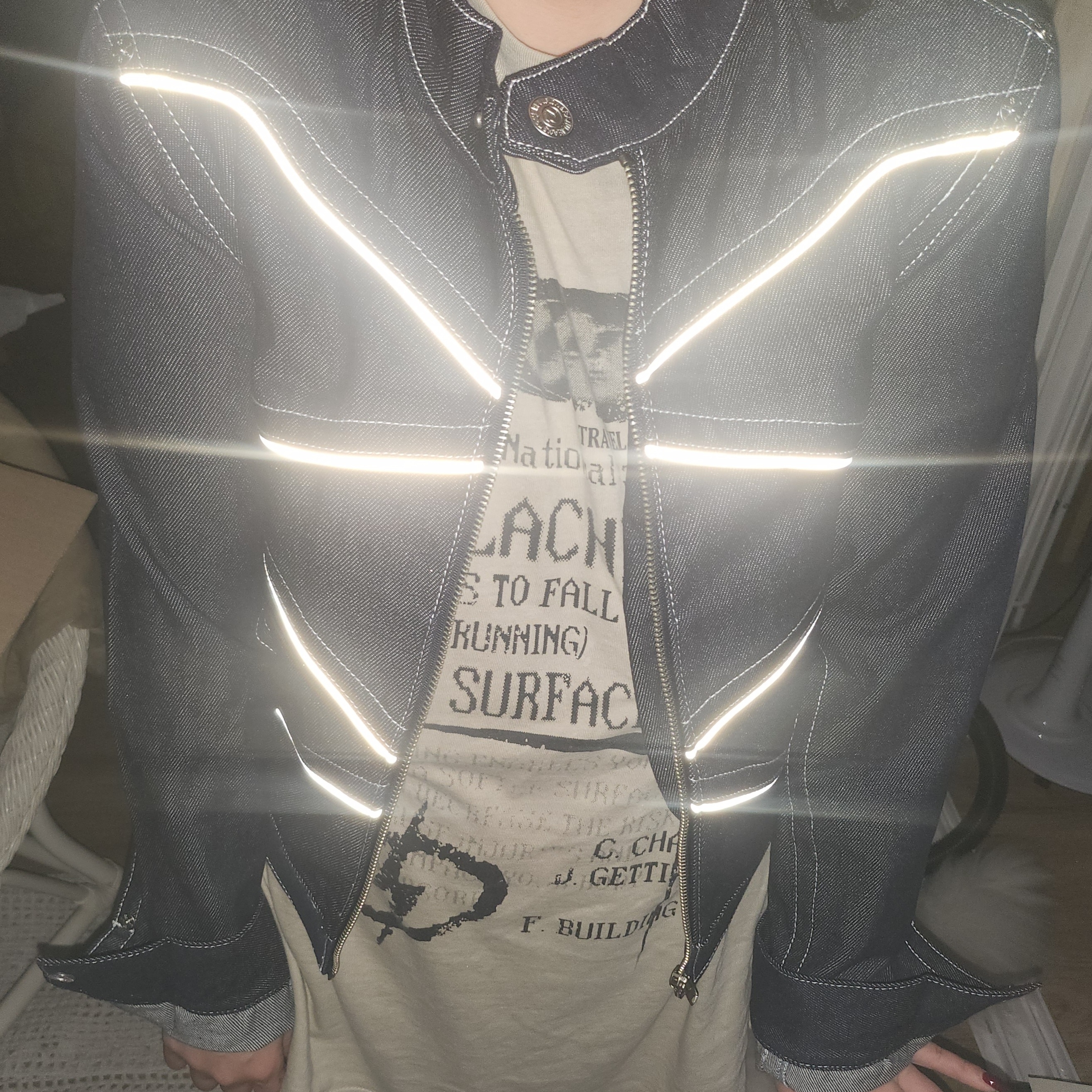 True Religion Women Protector Denim Jacket Raw Indigo 착용 스타일