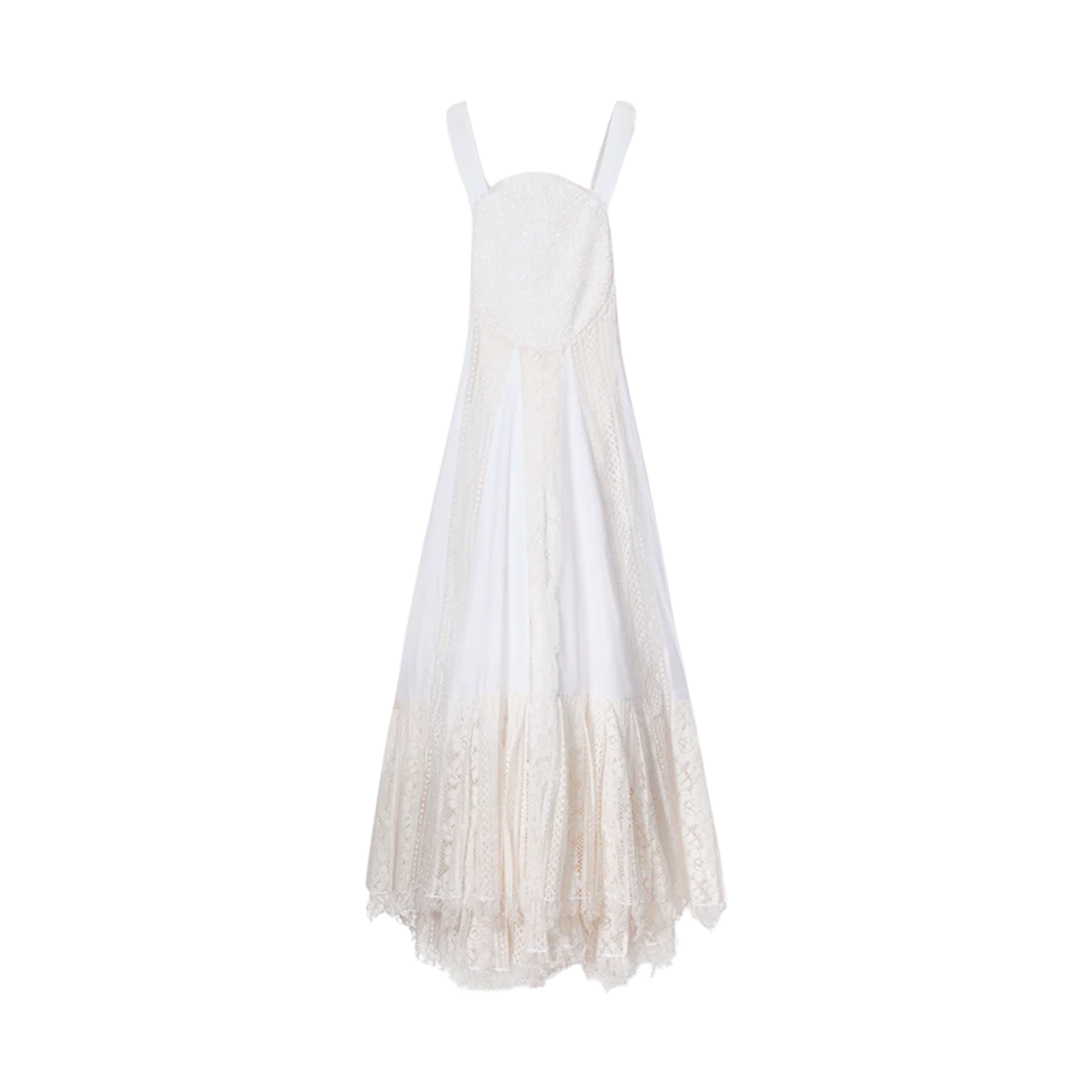 (W) 로에베 코튼 레이스 드레스 화이트((W) Loewe Cotton Lace Dress White)