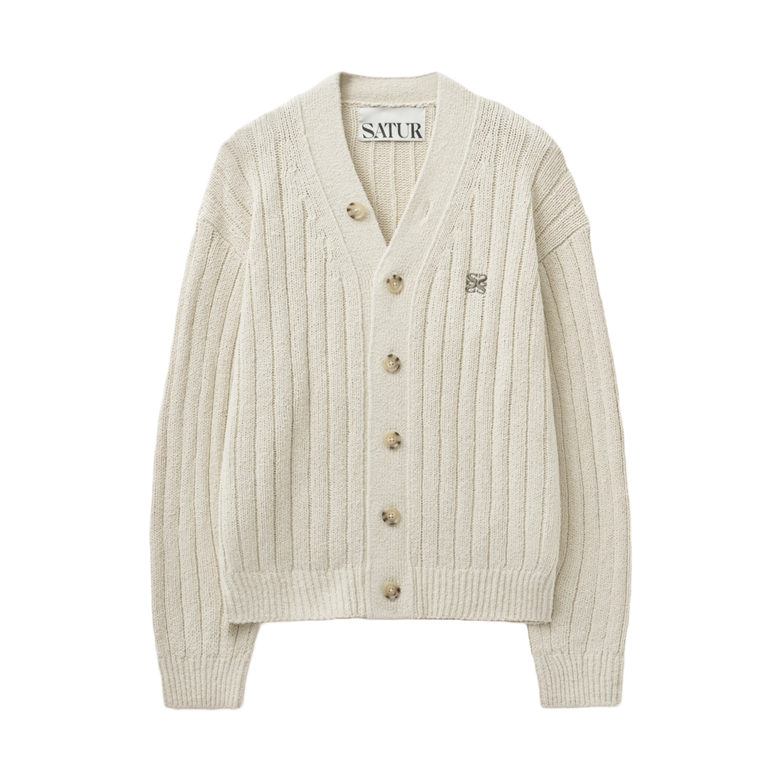 세터 파로 오버 사이즈 부클 가디건 루센트 아이보리(SATUR Faro Over Size Boucle Cardigan Lucent Ivory)