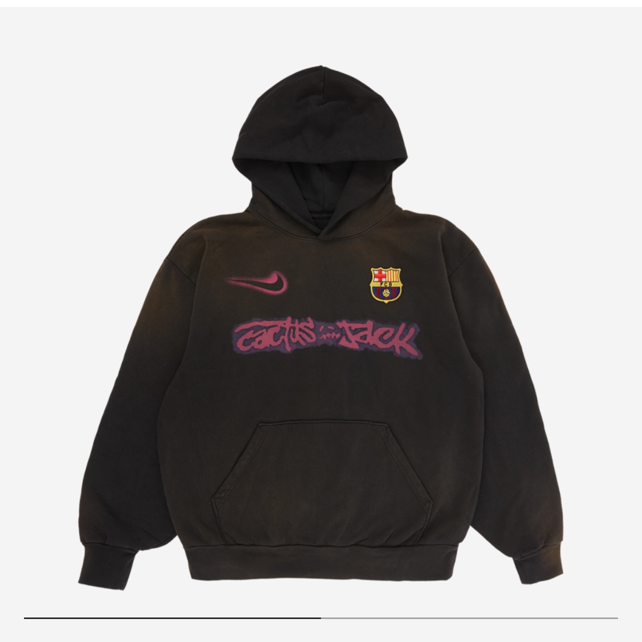 Nike FC Barcelona x Travis Scott Spray Logo Hoodie Black 착용 스타일