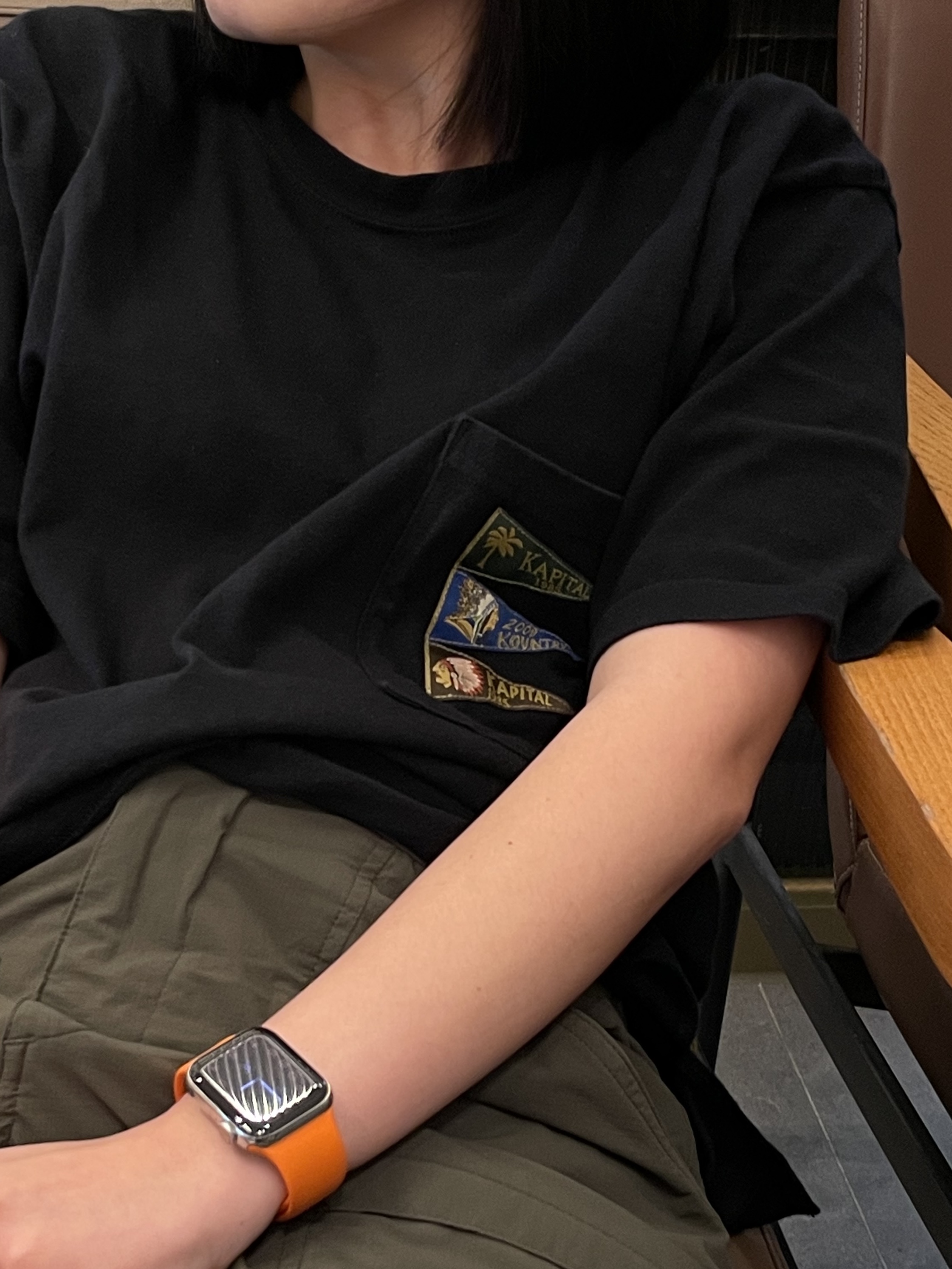 Common Projects Original Achilles Low Black, Kapital 20 Jersey Pennant T-Shirt 3 Flags Black 착용 스타일 - 2