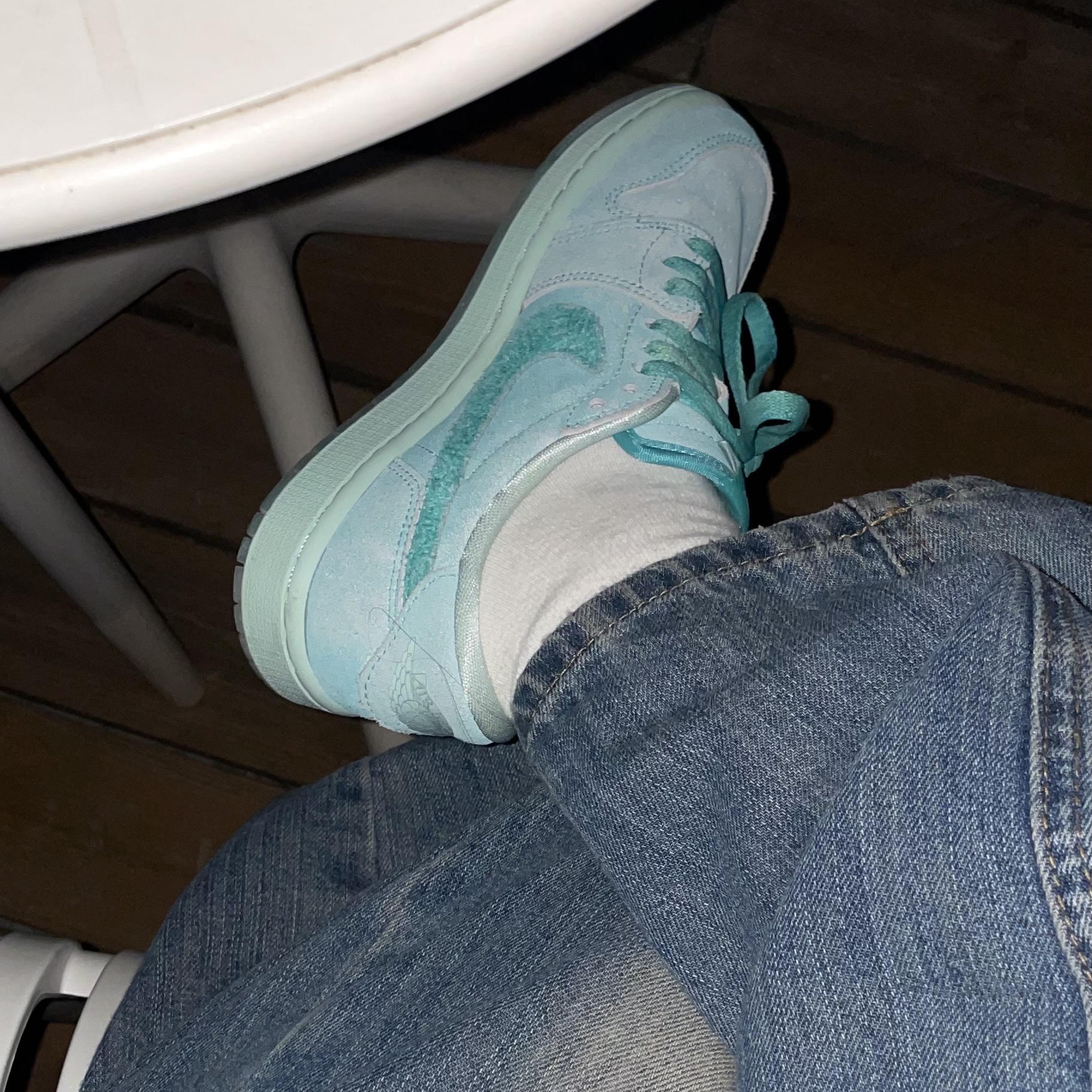(W) Jordan 1 Retro Low OG Washed Teal 착용 스타일 - 1