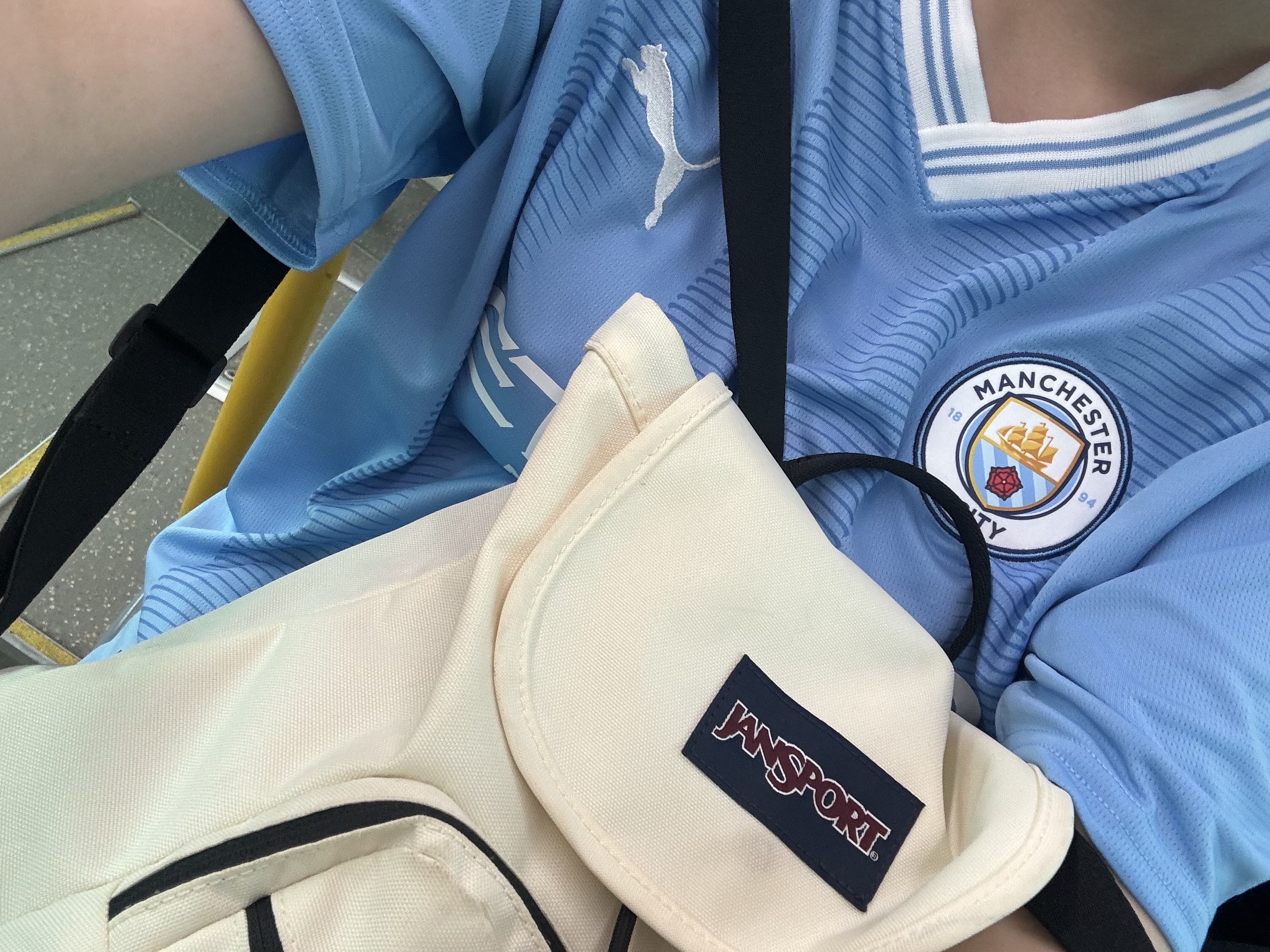 Puma Manchester City 2023/24 Home Jersey Team Light Blue (Non Marking Ver.) 착용 스타일 - 1