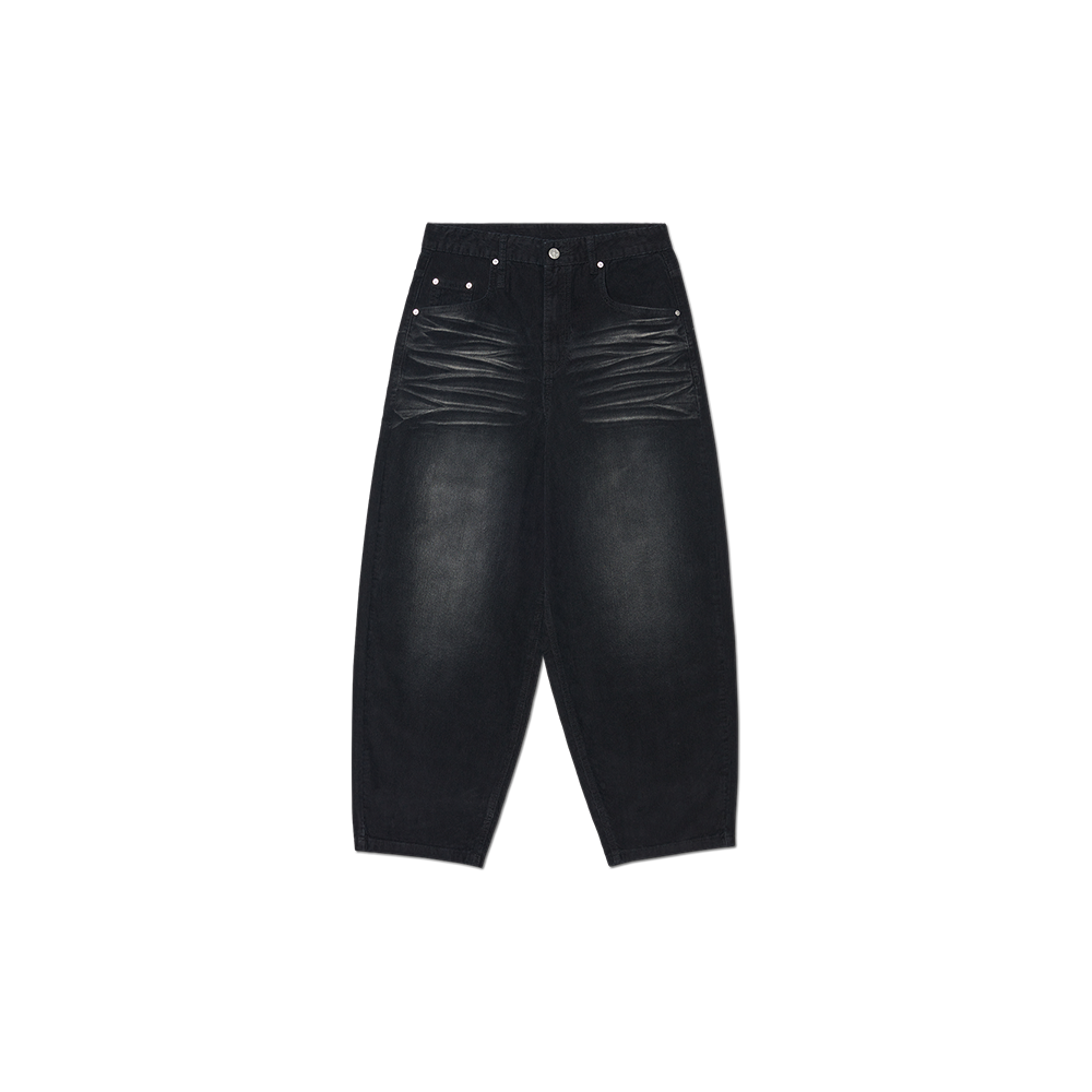 노매뉴얼 웨이브 커브드 코듀로이 팬츠 블랙(NOMANUAL Wave Curved Corduroy Pants Black)