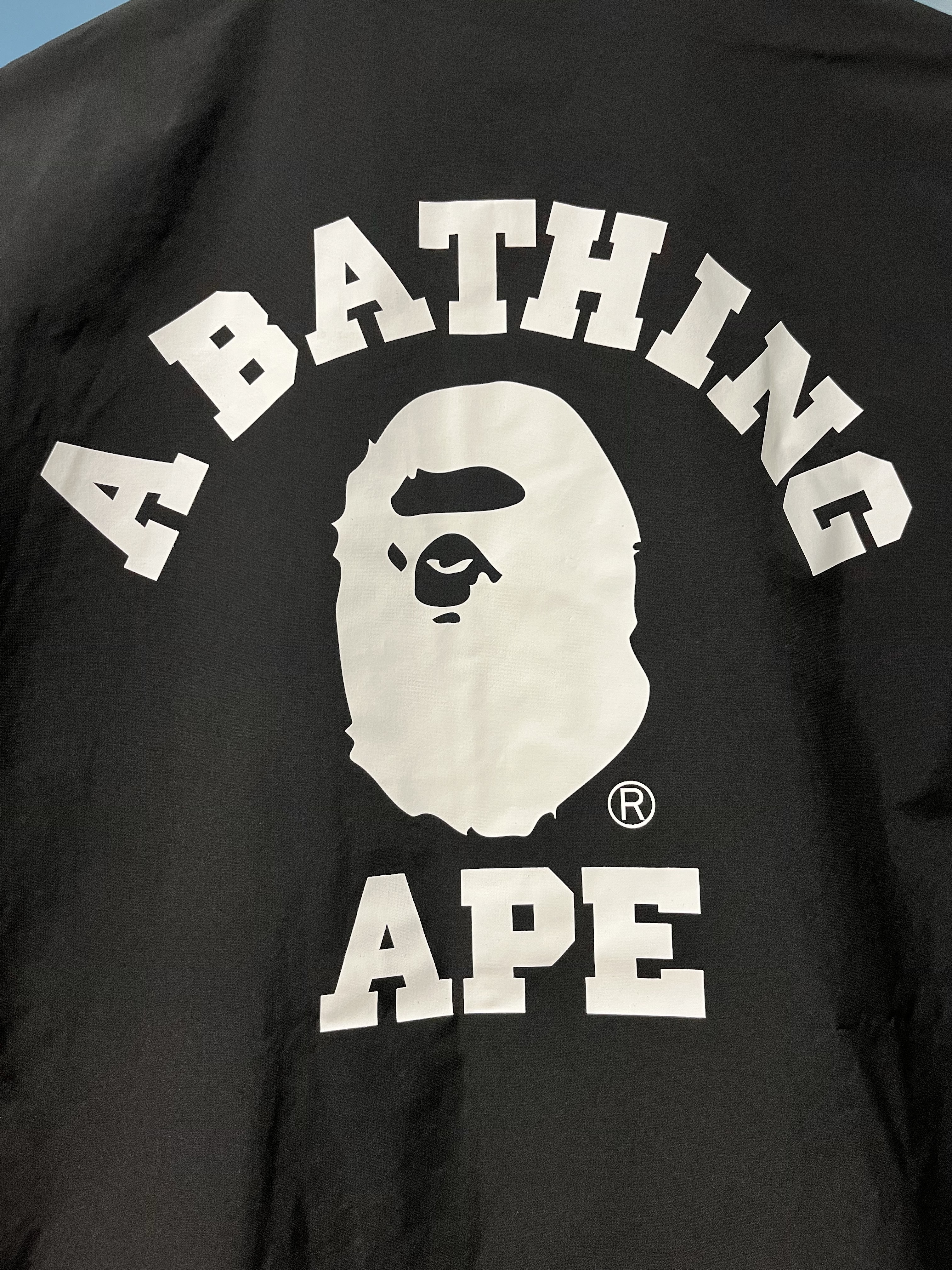 BAPE College Coach Jacket Black 착용 스타일