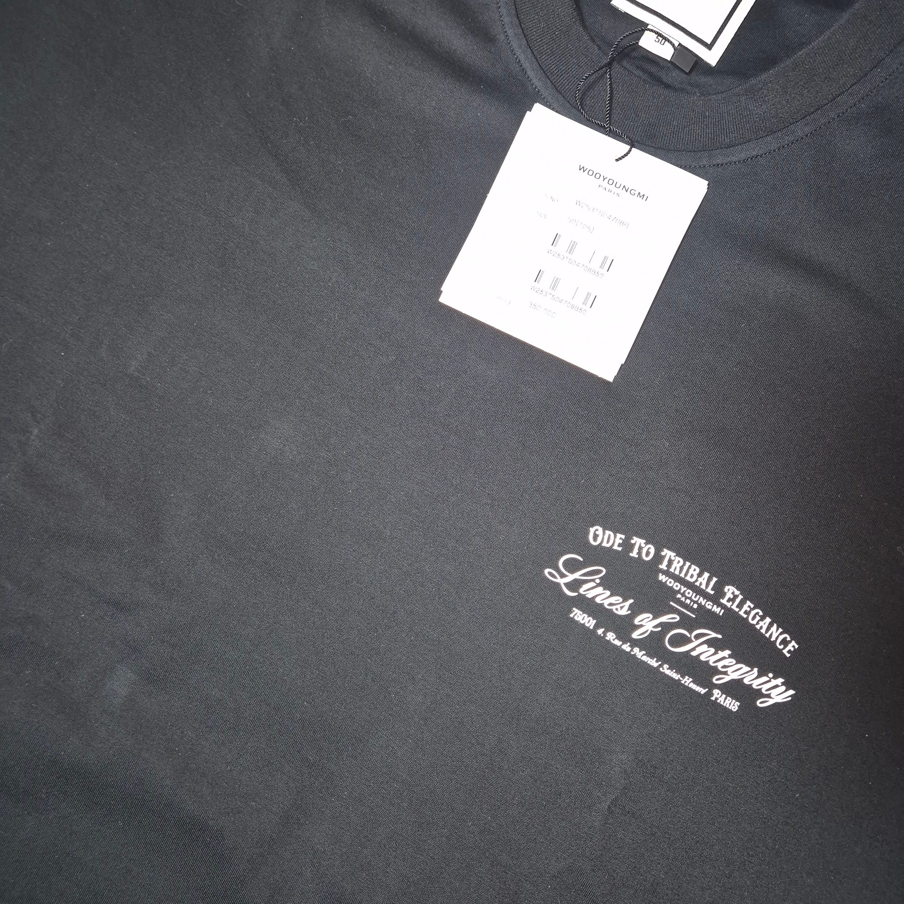 Wooyoungmi Chandelier Back Logo T-Shirt Black - 25FW 착용 스타일 - 2