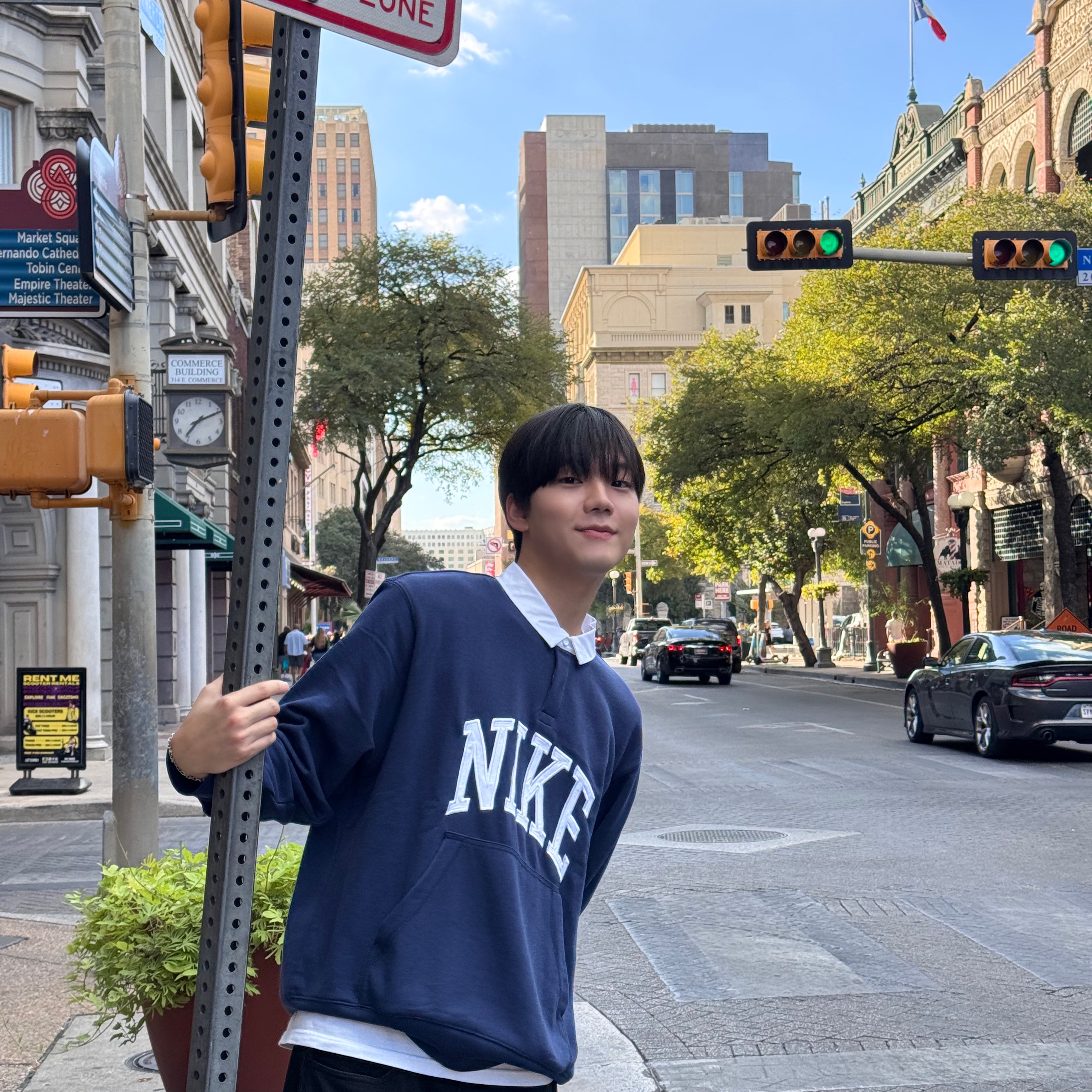 Nike Club Fleece Long Sleeve Fleece Polo Midnight Navy - Asia 착용 스타일 - 1